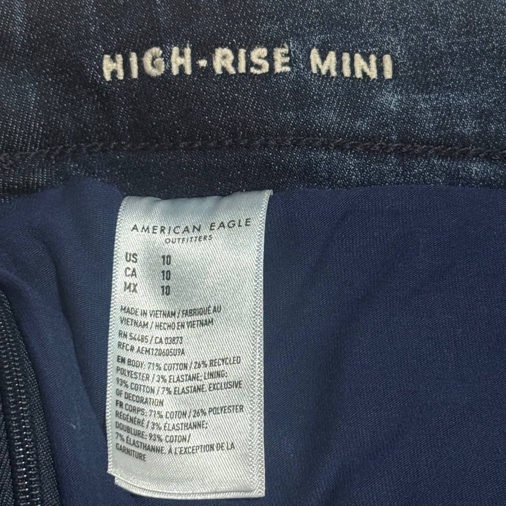 American Eagle High Rise Skort Dark Wash Mini Size 10 - Picture 3 of 10